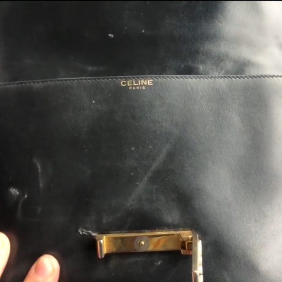 Celine - Authentic Vintage - Heavily Worn - Teen Triomphe Bag - As-Is Condition! - Picture 5 of 16